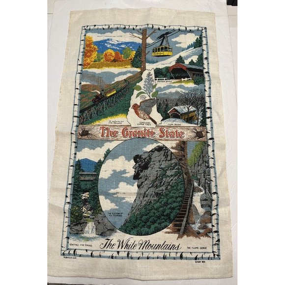 Vtg Kitchen New Hampshire Granite State Railway Jackson Mountains Kay Dee - Picture 1 of 8